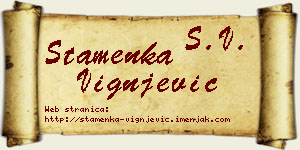 Stamenka Vignjević vizit kartica